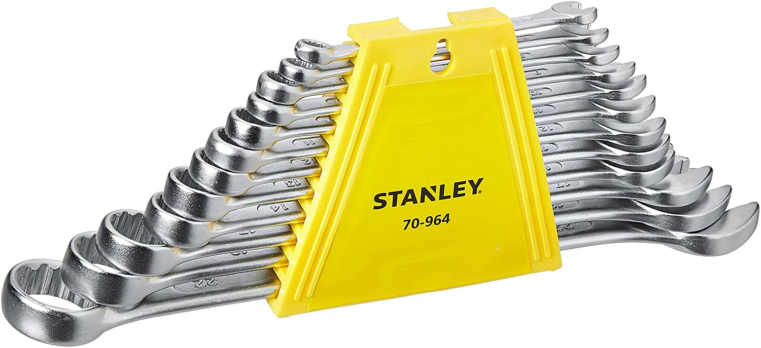 STANLEY 70-964E Chrome Vanadium Steel Combination Spanner Set with Maxi-Drive system (12-Pieces)