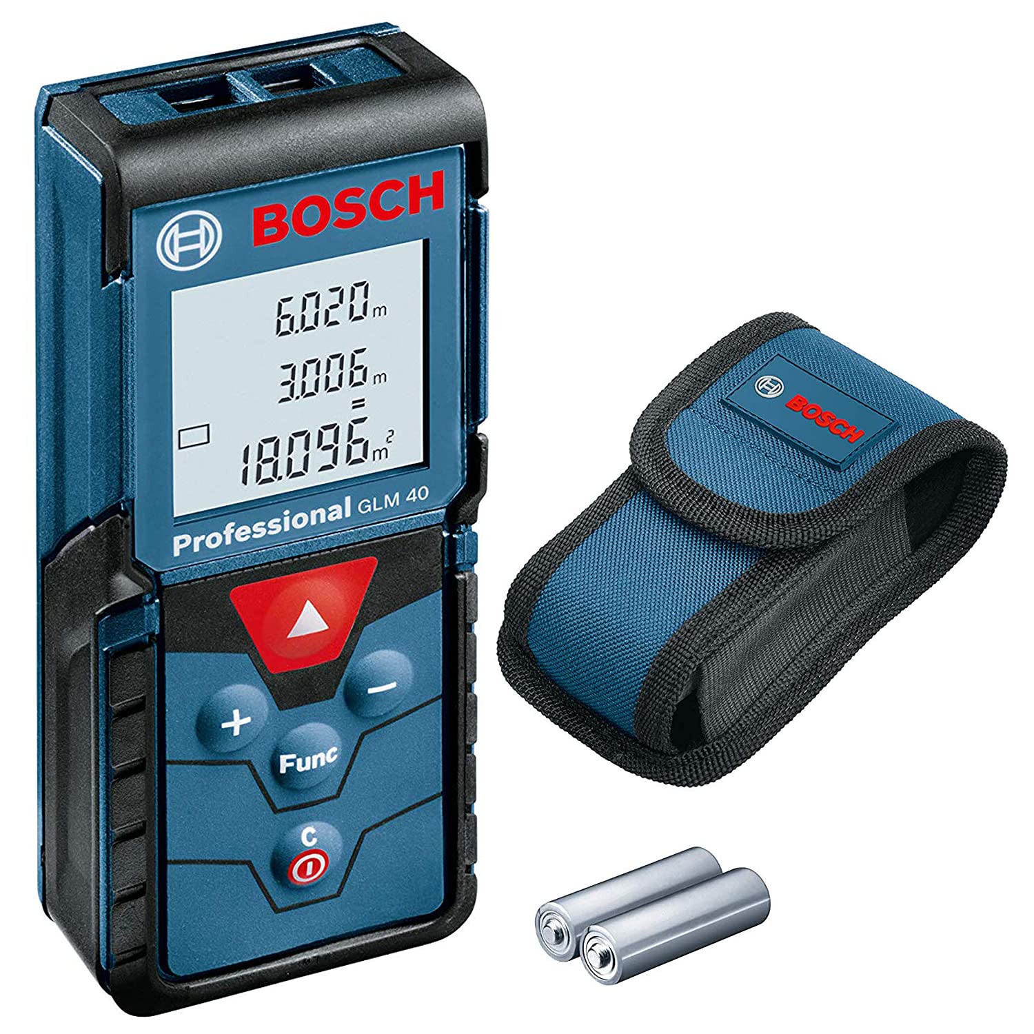 Bosch GLM 40 Plastic Professional Digital Laser Measure (Blue), 1 Piece