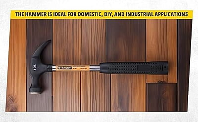 STANLEY 51-152 Claw Hammer with Steel Shaft for Masonry, Woodwork, Fittings for Home, DIY, Mechanic, Industrial & Professional Use, GREY & BLACK STANLEY 51-152 Claw Hammer with Steel Shaft for Masonry, Woodwork, Fittings for Home, DIY, Mechanic, Industrial & Professional Use, GREY & BLACK