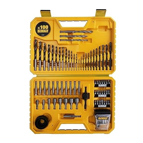 DEWALT DT71563 QZ 100 pc Drill Machine Bit Set with Metal Wood and Masonary Drill Machine