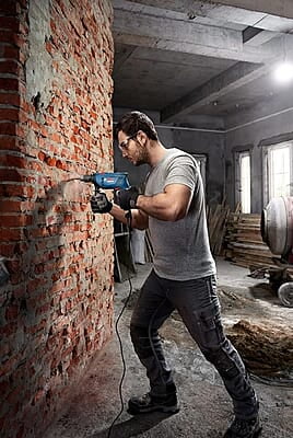 Bosch GSB 600 Corded Electric Impact Drill, 600 W, 13 mm, 1.7 kg, 3,000 rpm, 1.4 Nm, Variable Speed, Forward/Reverse Rotation, Double Insulation, Improved Carbon Brush,1Yr Warranty, Blue
