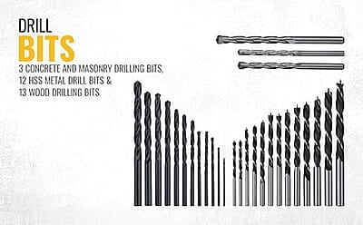 DEWALT DT71563-QZ 100 pc Drill Machine Bit Set with Metal,Wood and Masonary Drill Machine bits,Magnetic Bit Holder and Screwdriving bits, Hex DEWALT DT71563-QZ 100 pc Drill Machine Bit Set with Metal,Wood and Masonary Drill Machine bits,Magnetic Bit Holder and Screwdriving bits, Hex