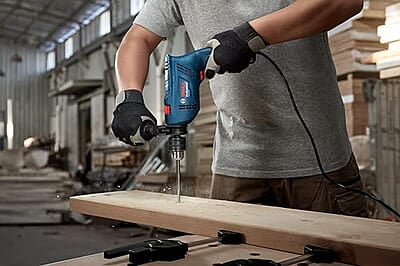 Bosch GSB 600 Corded Electric Impact Drill, 600 W, 13 mm, 1.7 kg, 3,000 rpm, 1.4 Nm, Variable Speed, Forward/Reverse Rotation, Double Insulation, Improved Carbon Brush,1Yr Warranty, Blue