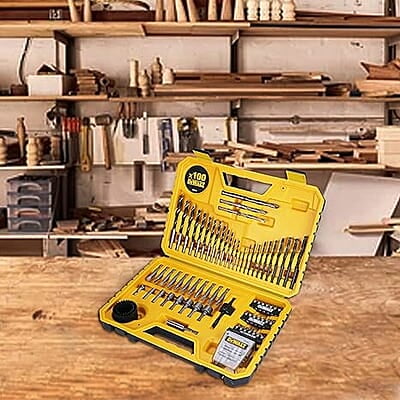 DEWALT DT71563-QZ 100 pc Drill Machine Bit Set with Metal,Wood and Masonary Drill Machine bits,Magnetic Bit Holder and Screwdriving bits, Hex DEWALT DT71563-QZ 100 pc Drill Machine Bit Set with Metal,Wood and Masonary Drill Machine bits,Magnetic Bit Holder and Screwdriving bits, Hex
