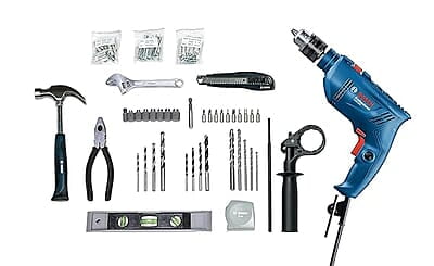 Bosch GSB 600 Corded Electric Impact Drill Kit, 600 W, 13 mm, 1.7 Kg, 3000 RPM, 1.4 Nm, Variable Speed, Forward/Reverse Rotation, Double Insulation, Improved Carbon Brush (100 Pc Kit) | Multicolor Bosch GSB 600 Corded Electric Impact Drill Kit, 600 W, 13 mm, 1.7 Kg, 3000 RPM, 1.4 Nm, Variable Speed, Forward/Reverse Rotation, Double Insulation, Improved Carbon Brush (100 Pc Kit) | Multicolor