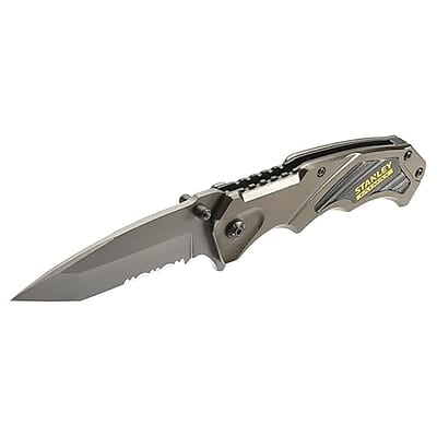 STANLEY FMHT0-10311 Premium Pocket Knife, Ideal for Cutting Into Multiple Surfaces, Ergonomic Handle Design, Stainless Steel Blade, Liner Lock Mechanism (Grey) STANLEY FMHT0-10311 Premium Pocket Knife, Ideal for Cutting Into Multiple Surfaces, Ergonomic Handle Design, Stainless Steel Blade, Liner Lock Mechanism (Grey)