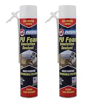 ABRO PUF-750 2 x 750ml Multipurpose Expandable PU Foam Insulation Sealant Spray for Window, Tile, Door & AC Gaps (2 Pcs, 750ml)