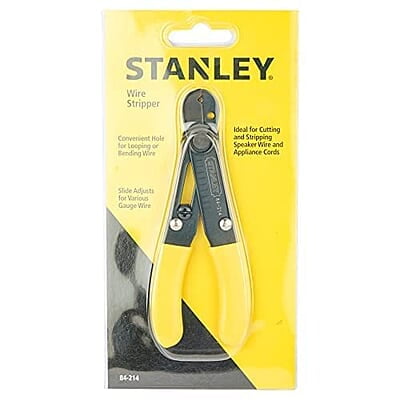 STANLEY 84-214-22 5.25'' 130 mm Wire Stripper Ideal for Cutting, Stripping Speaker Wires & Appliance Cords for Home, DIY & Professional Use, YELLOW & BLACK STANLEY 84-214-22 5.25'' 130 mm Wire Stripper Ideal for Cutting, Stripping Speaker Wires & Appliance Cords for Home, DIY & Professional Use, YELLOW & BLACK