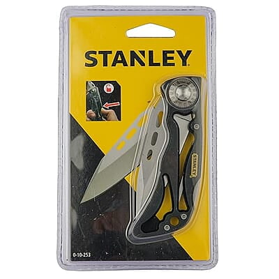 STANLEY 0-10-253 Skeleton Pocket Knife for Home & Professional Use Ideal for Cutting Into Multiple Surfaces, YELLOW & BLACK STANLEY 0-10-253 Skeleton Pocket Knife for Home & Professional Use Ideal for Cutting Into Multiple Surfaces, YELLOW & BLACK