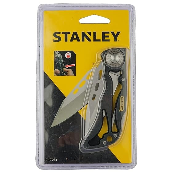 STANLEY 0-10-253 Skeleton Pocket Knife for Home & Professional Use Ideal for Cutting Into Multiple Surfaces, YELLOW & BLACK STANLEY 0-10-253 Skeleton Pocket Knife for Home & Professional Use Ideal for Cutting Into Multiple Surfaces, YELLOW & BLACK