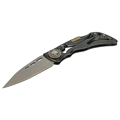 STANLEY 0-10-253 Skeleton Pocket Knife for Home & Professional Use Ideal for Cutting Into Multiple Surfaces, YELLOW & BLACK STANLEY 0-10-253 Skeleton Pocket Knife for Home & Professional Use Ideal for Cutting Into Multiple Surfaces, YELLOW & BLACK