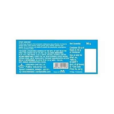 Pidilite FEVITITE SUPER STRONG EPX ADH[ 90 G ]| Two Component (Resin and Hardener) Epoxy Adhesive. | Sets in 4 hours.