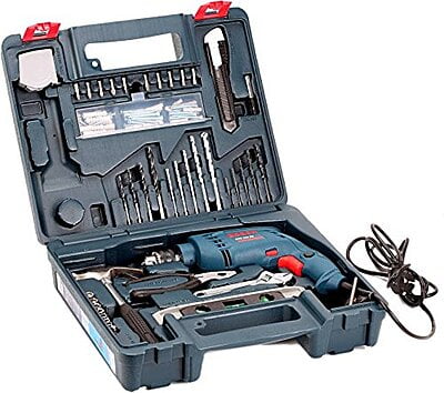 Bosch Professional GSB 500 RE Corded-Electric Drill Tool Set, 10 mm (Blue), 500 Watt, (100 Pc Accessory Set) Bosch Professional GSB 500 RE Corded-Electric Drill Tool Set, 10 mm (Blue), 500 Watt, (100 Pc Accessory Set)