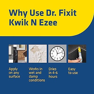Dr. Fixit Kwik N Ezee Wall Gap & Crack Filler, 150gm (White), DIY Waterproofing for Home Repairs, Kitchen Sink & Wall Cracks, Bathroom Tile Gaps Sealant, Metal, Wood, PVC, Best for Wet & Damp areas Dr. Fixit Kwik N Ezee Wall Gap & Crack Filler, 150gm (White), DIY Waterproofing for Home Repairs, Kitchen Sink & Wall Cracks, Bathroom Tile Gaps Sealant, Metal, Wood, PVC, Best for Wet & Damp areas