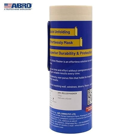 ABRO Roller Masker Tape & Drape Multipurpose Self Adhesive Masking Film Roll Quick Unfolding for Home, Office, Automotive & Industry (Open Height 1.1 M x 15 M) ABRO Roller Masker Tape & Drape Multipurpose Self Adhesive Masking Film Roll Quick Unfolding for Home, Office, Automotive & Industry (Open Height 1.1 M x 15 M)