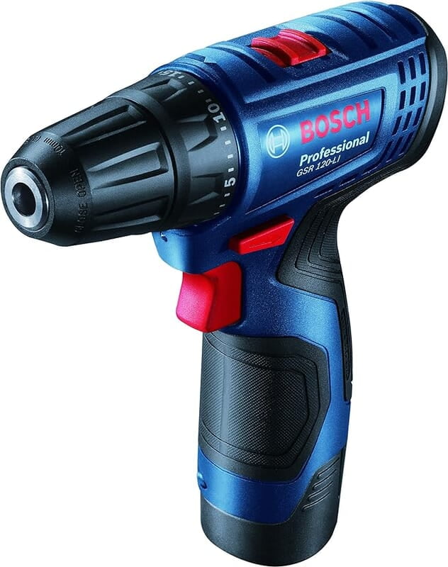 Bosch Professional GSR 120-LI Cordless Drill Driver, 12V, 10 mm Chuck with 1 x GBA 12V 2.0Ah Battery, 1 x GAL 1210 CV Charger & Carrying Case, Blue Bosch Professional GSR 120-LI Cordless Drill Driver, 12V, 10 mm Chuck with 1 x GBA 12V 2.0Ah Battery, 1 x GAL 1210 CV Charger & Carrying Case, Blue