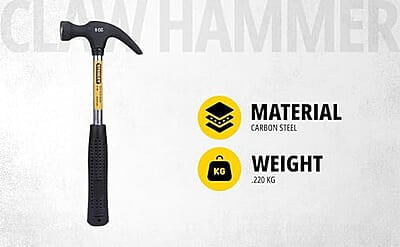 STANLEY 51-152 Claw Hammer with Steel Shaft for Masonry, Woodwork, Fittings for Home, DIY, Mechanic, Industrial & Professional Use, GREY & BLACK STANLEY 51-152 Claw Hammer with Steel Shaft for Masonry, Woodwork, Fittings for Home, DIY, Mechanic, Industrial & Professional Use, GREY & BLACK